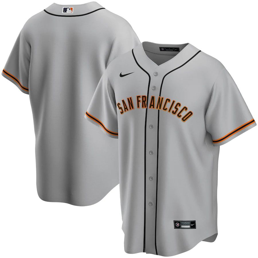 Mens San Francisco Giants Nike Gray Road Replica Team MLB Jerseys->san diego padres->MLB Jersey